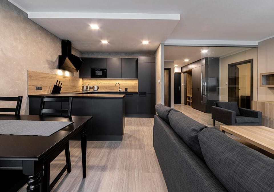 Kitchen or kitchenette, Living room, Dining area