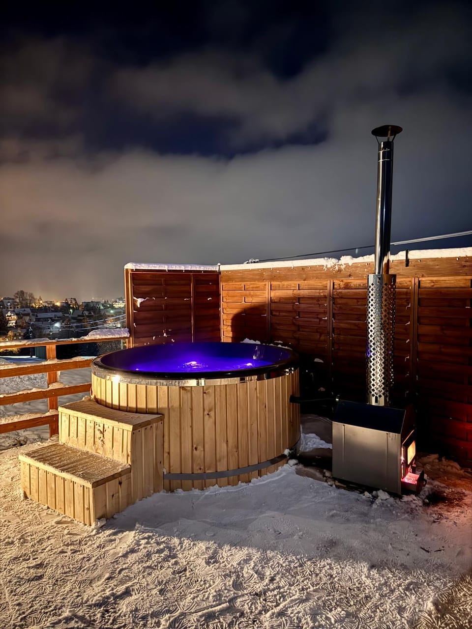 Night, Natural landscape, Winter, Hot Tub, Hot Tub