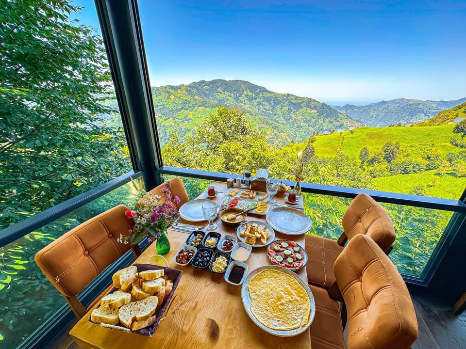 Day, Natural landscape, View (from property/room), Balcony/Terrace, Food and drinks, Dining area, Food, Mountain view, Breakfast, Continental breakfast