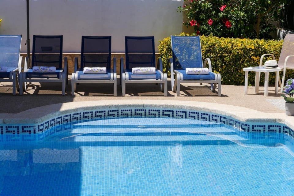 Property building, Living room, Swimming pool