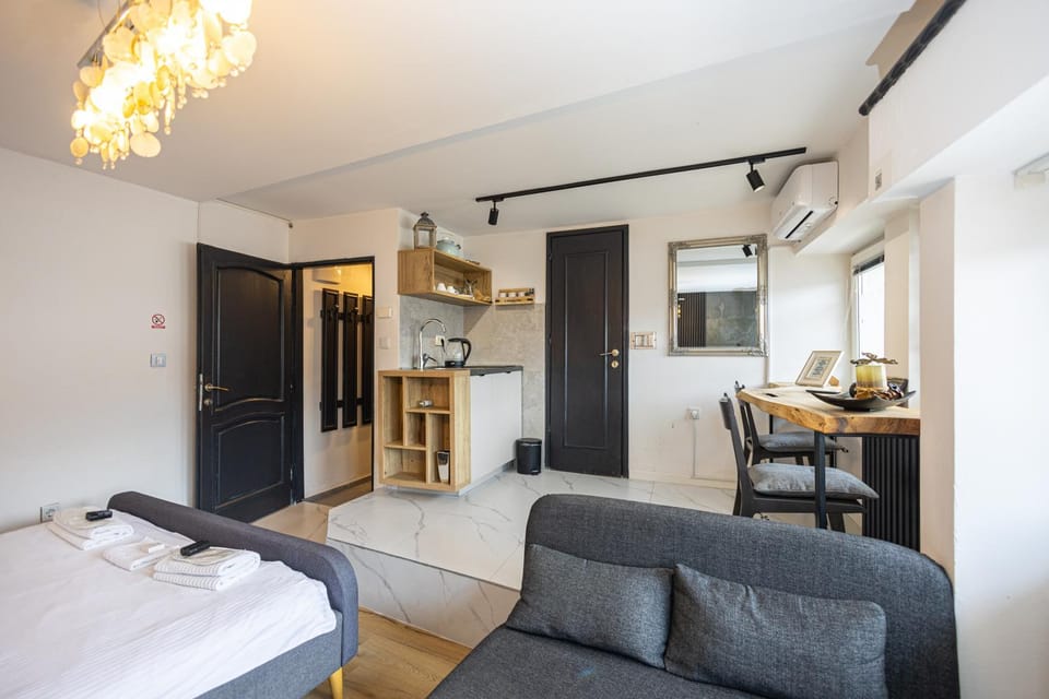 Bed, Kitchen or kitchenette, Photo of the whole room, Seating area, Dining area, Bedroom, air conditioner