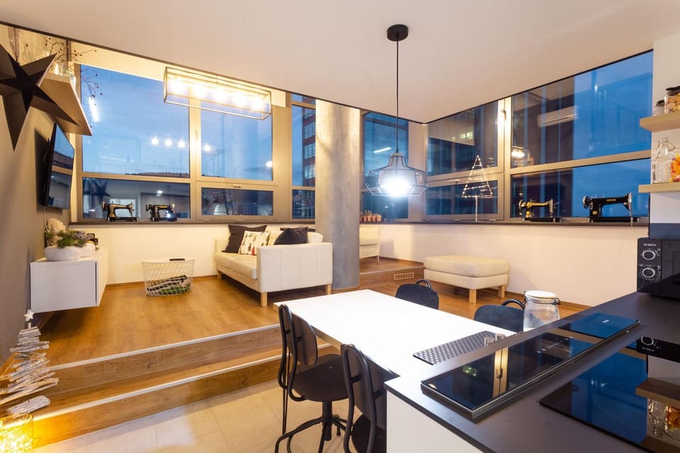 View Skyscraper Bata - loft XL Apartment in Slovakia