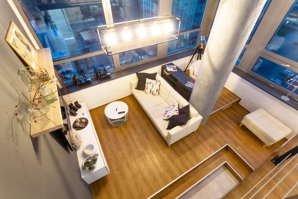 View Skyscraper Bata - loft XL Apartment in Slovakia