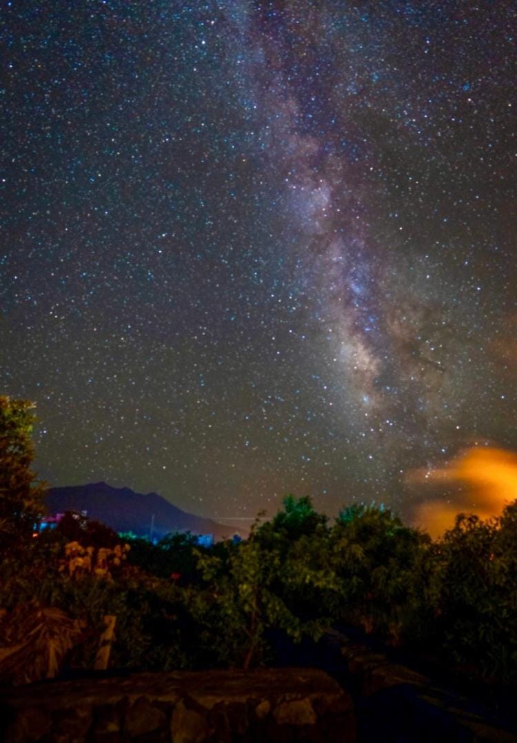 Night, Natural landscape, Mountain view