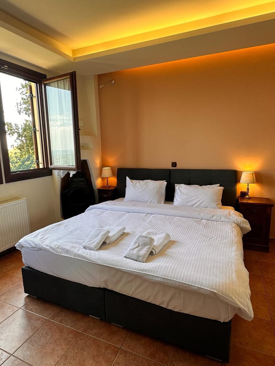 Bed, Sea view