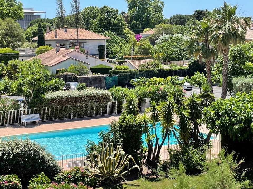 Property building, Day, Natural landscape, Garden, Garden view, Pool view, Swimming pool