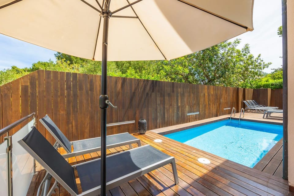 Property building, Living room, Swimming pool