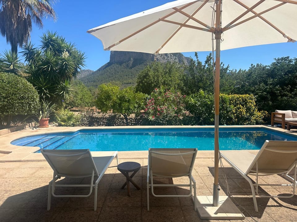 Patio, Natural landscape, Mountain view, Pool view, Swimming pool, sunbed
