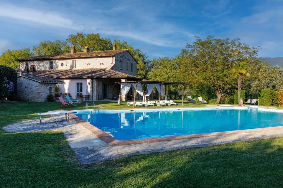 Property building, Natural landscape, Garden, Pool view, Swimming pool, sunbed