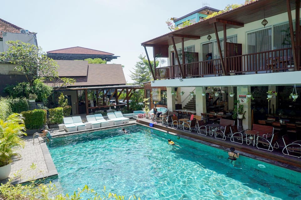 Property building, View (from property/room), Pool view, Swimming pool, sunbed