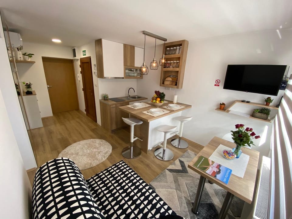 Communal lounge/ TV room, TV and multimedia, Kitchen or kitchenette, Living room, Seating area, Dining area