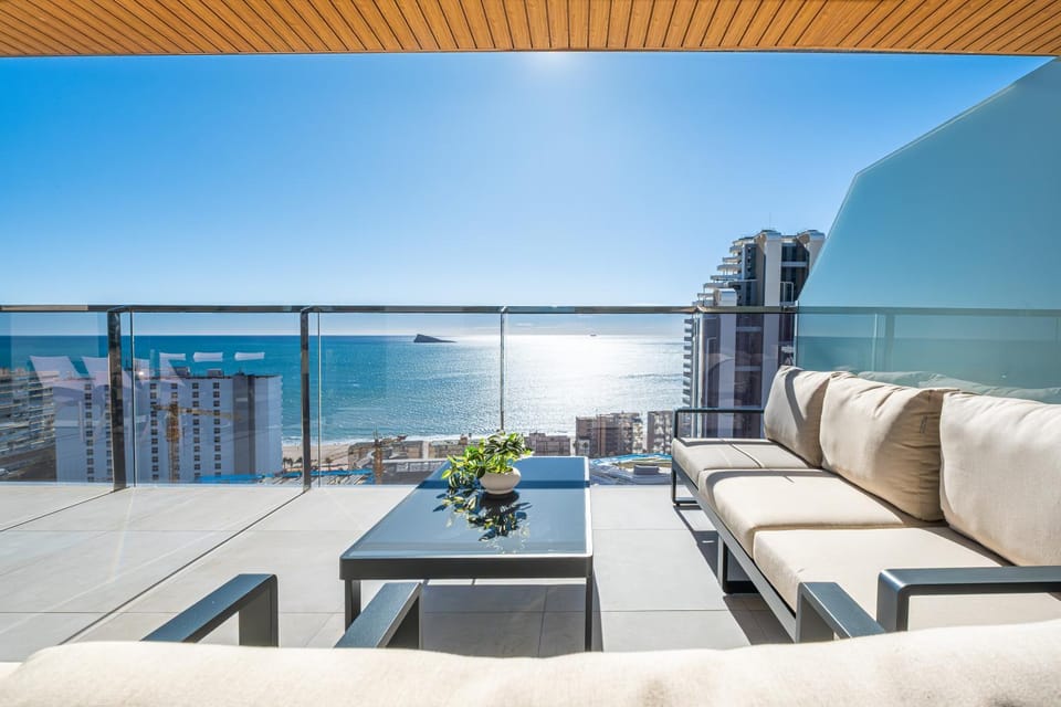Day, Natural landscape, View (from property/room), Balcony/Terrace, Living room, Sea view