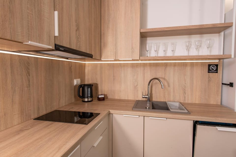 Coffee/tea facilities, Kitchen or kitchenette, minibar, stove, toaster