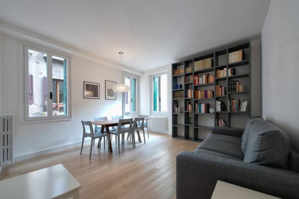 Library, Living room, Dining area