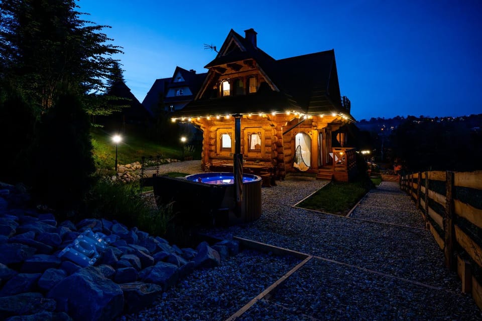 Property building, Night, Garden, Garden view