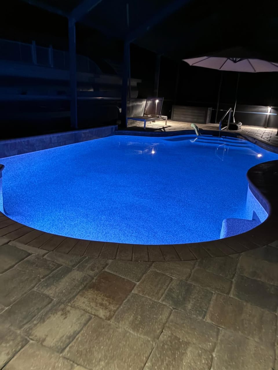 Night, Pool view, Swimming pool