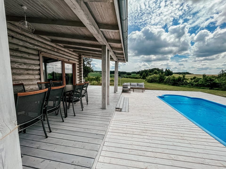 View (from property/room), Balcony/Terrace, Pool view, Swimming pool