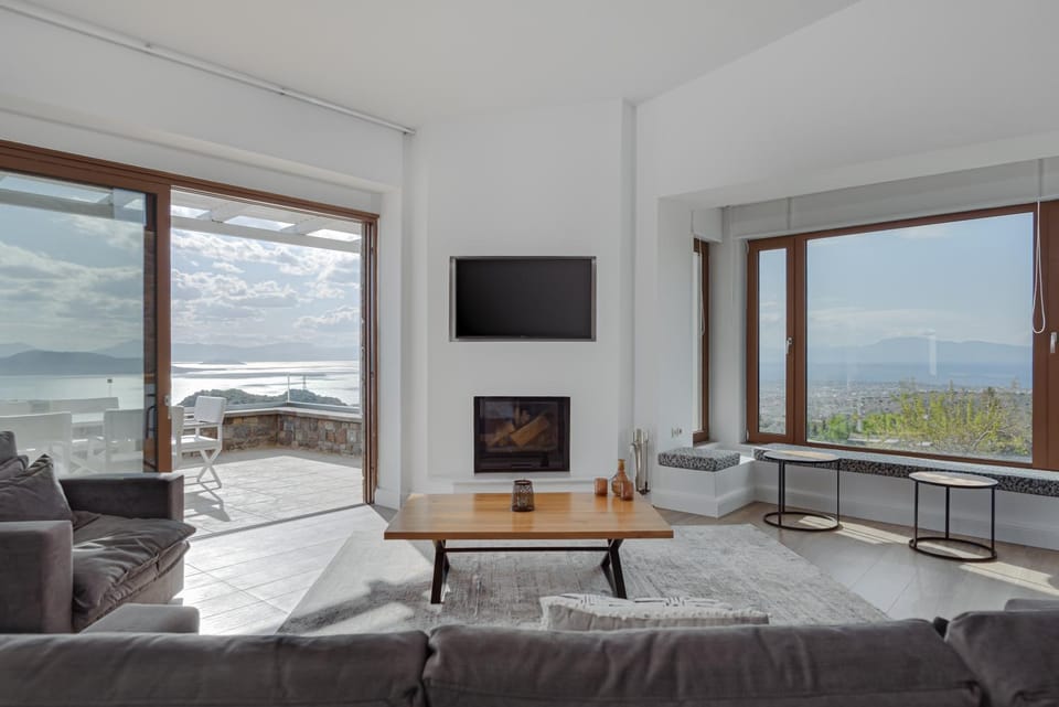 Living room, Seating area, Sea view