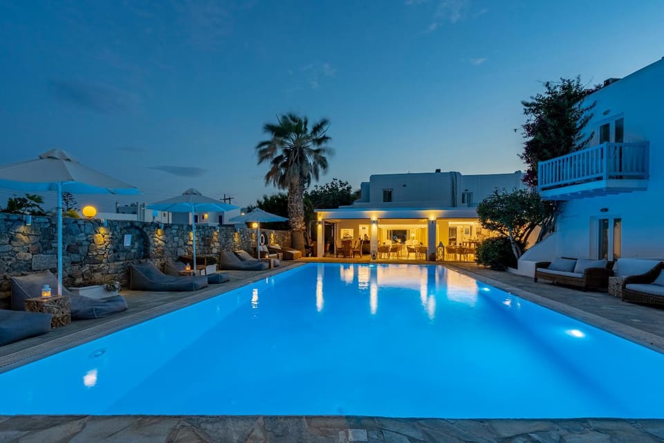 Night, Pool view, Swimming pool