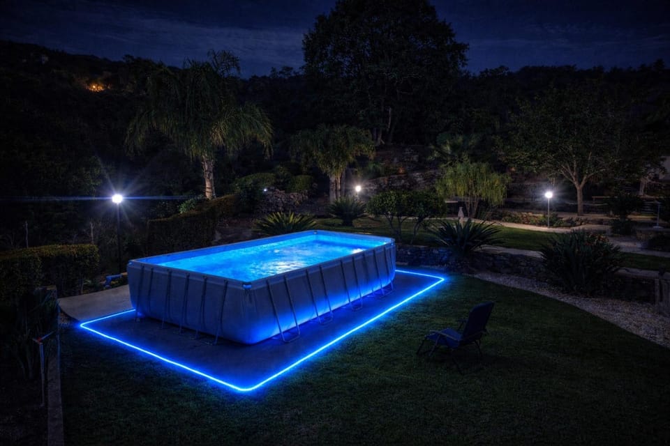 Night, Garden, Garden view, Pool view, Swimming pool