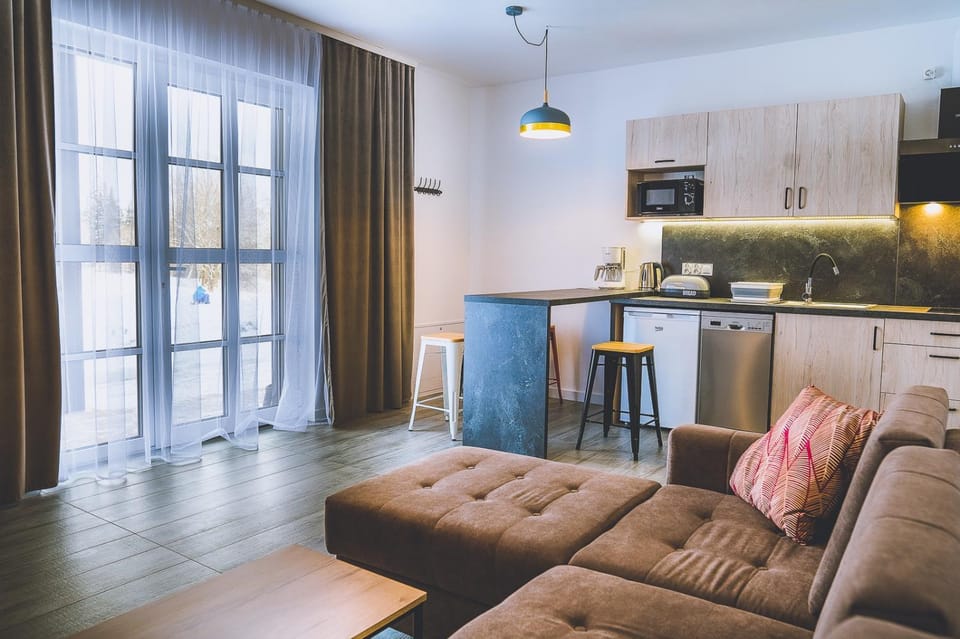 Kitchen or kitchenette, Living room, Seating area, Dining area, dishwasher, hair dresser, hair dresser, minibar, pet friendly, stove