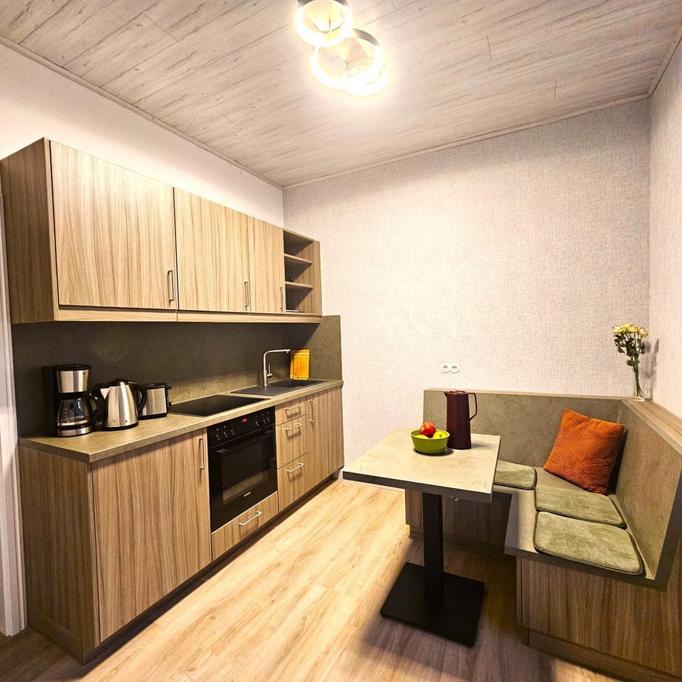 Kitchen or kitchenette, stove, kitchen