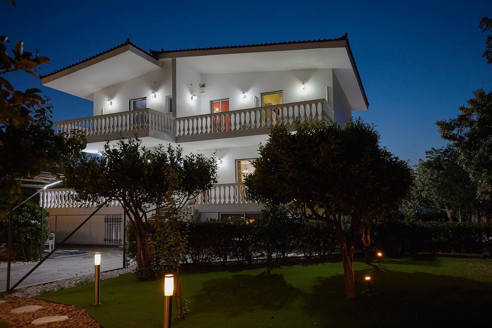 Property building, Patio, Night, Garden