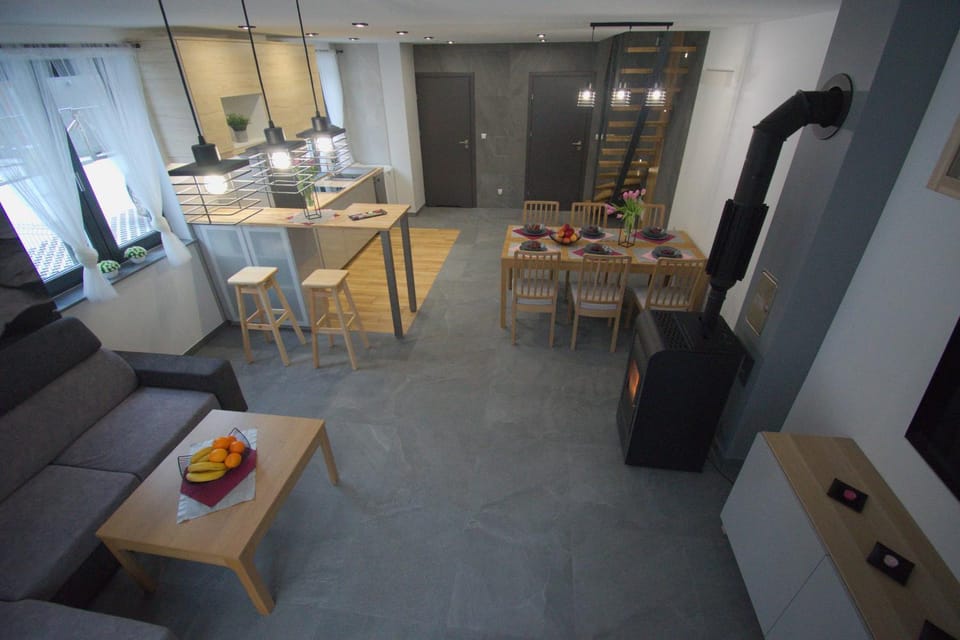 Kitchen or kitchenette, Living room, Dining area