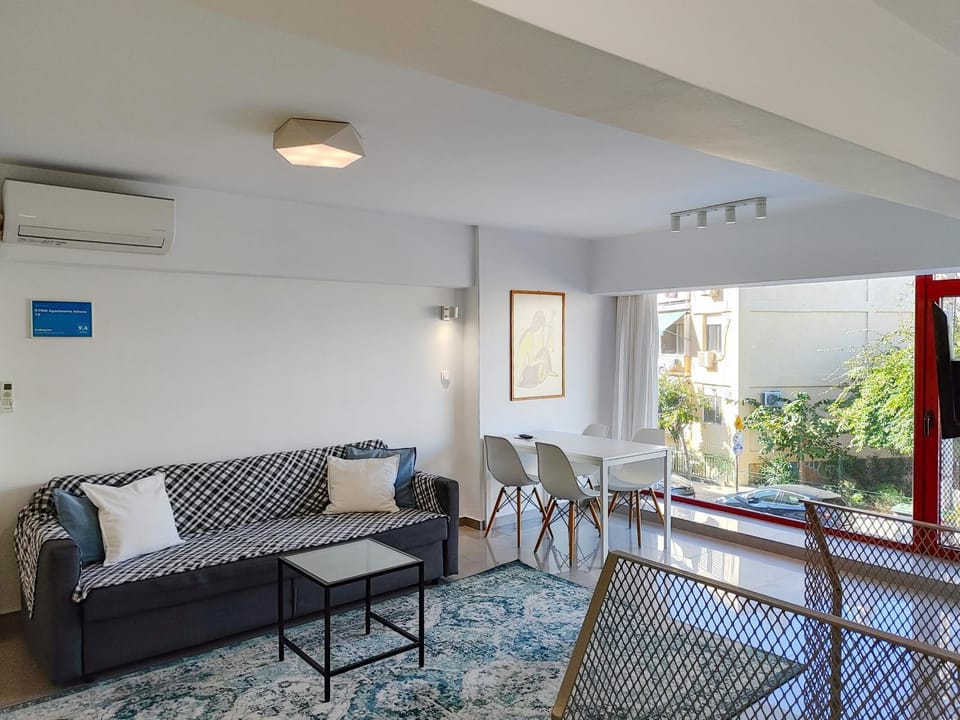 View (from property/room), Living room, Seating area, Dining area, air conditioner