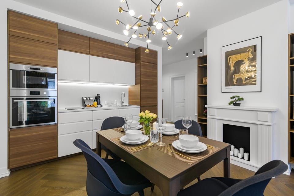 Kitchen or kitchenette, Living room, Dining area