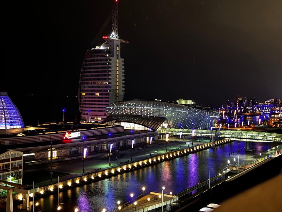 Night, City view, River view
