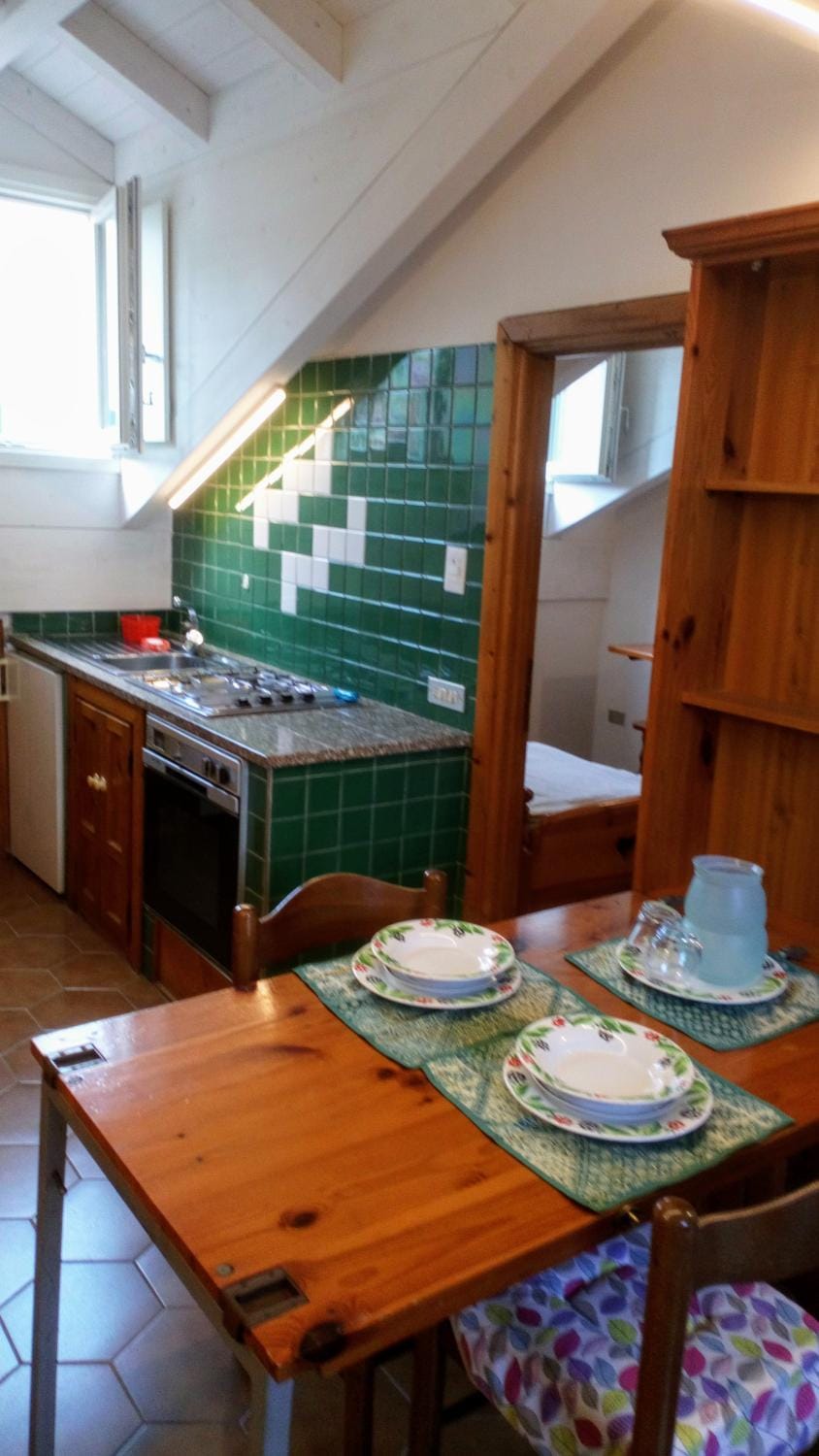 Kitchen or kitchenette, Photo of the whole room, Dining area, stove
