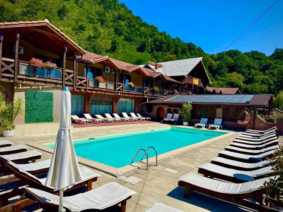 Natural landscape, Pool view, Swimming pool, sunbed