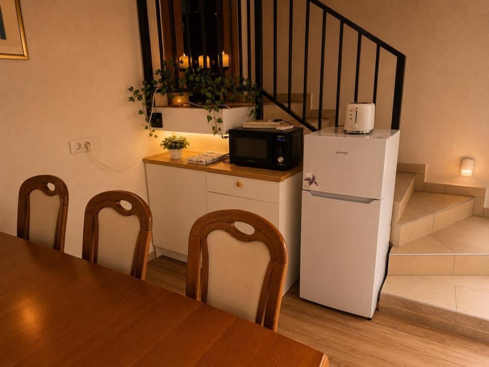 Kitchen or kitchenette, minibar, oven