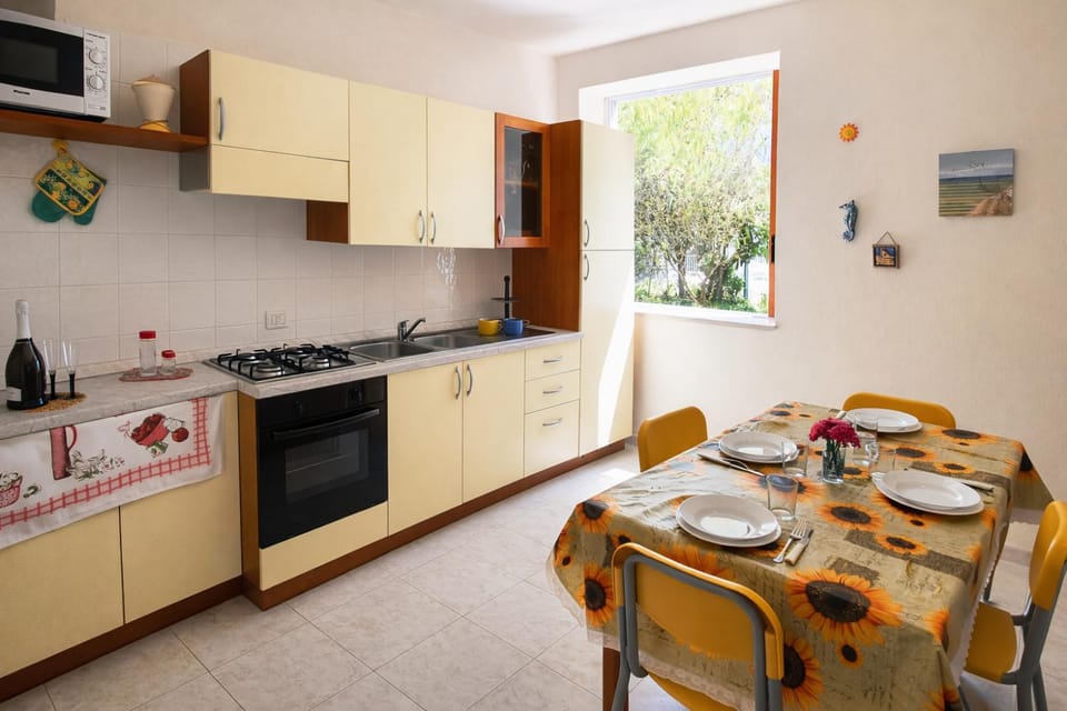 Kitchen or kitchenette, Dining area, microwave, oven, stove