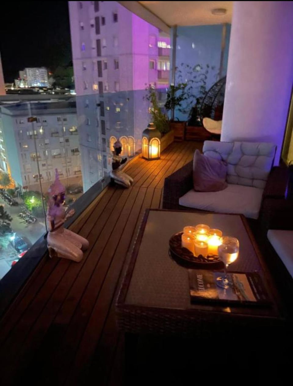 Night, Balcony/Terrace, Seating area