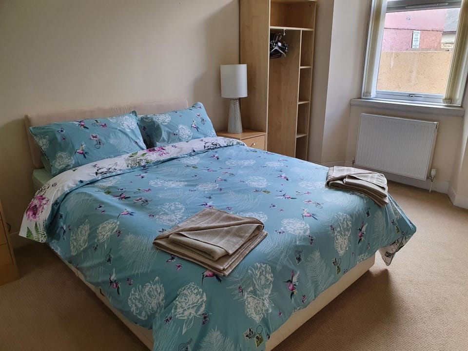 Bed, Photo of the whole room, Bedroom, towels, wardrobe