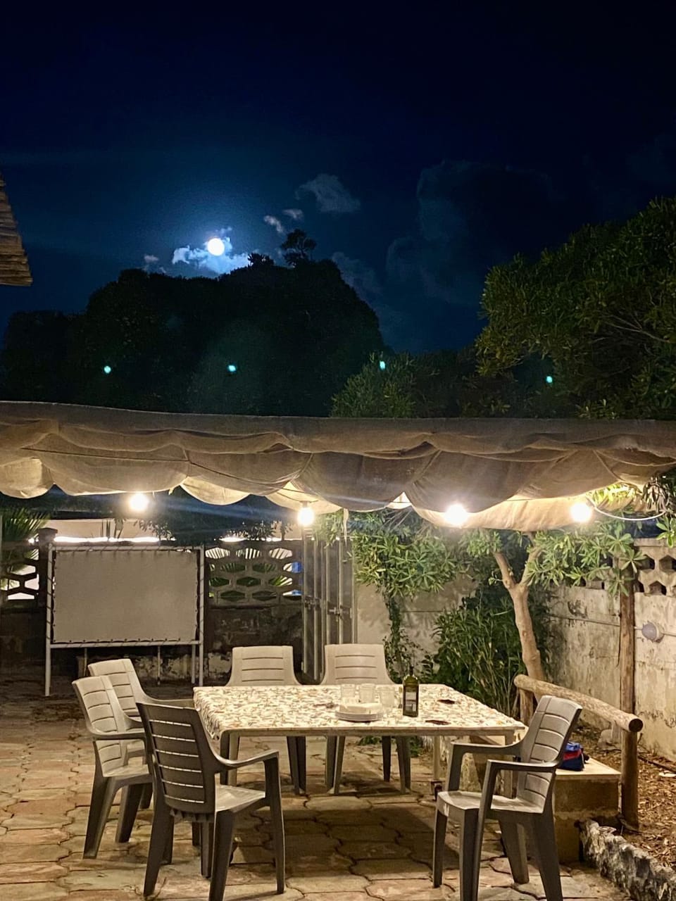 Patio, Night, Dining area