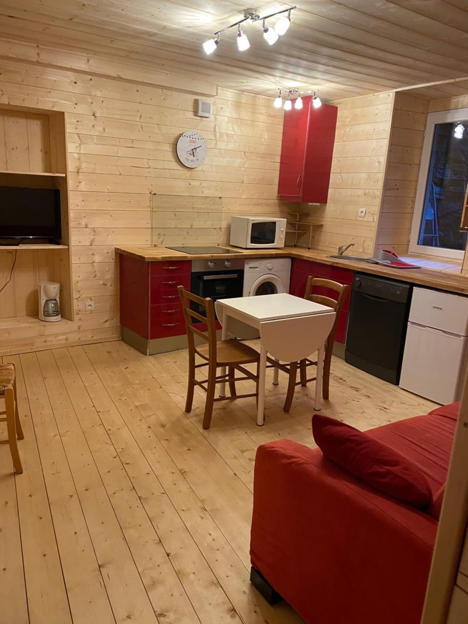 Kitchen or kitchenette, Living room, Dining area