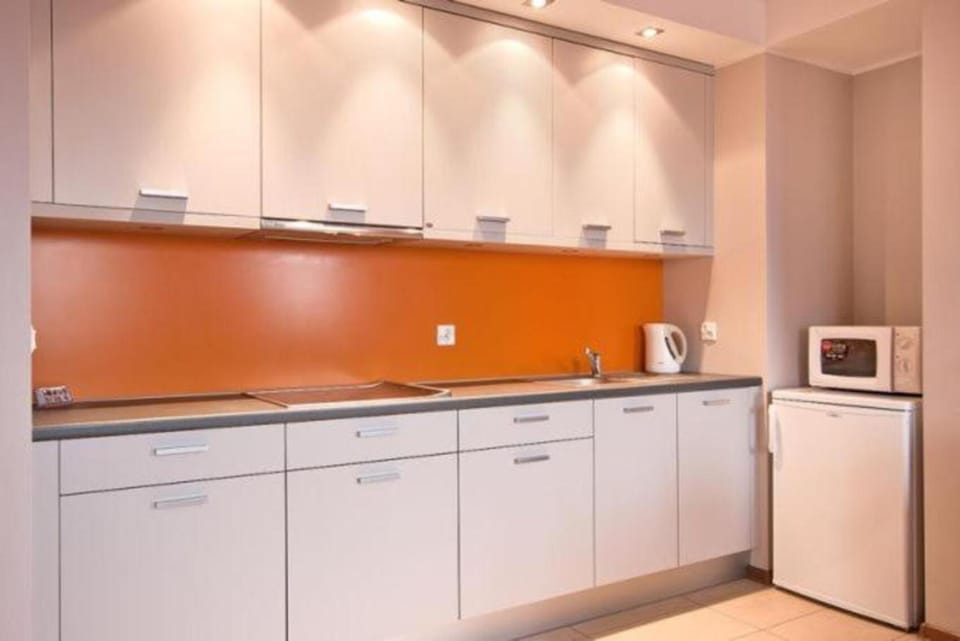 Kitchen or kitchenette, oven, stove, toaster