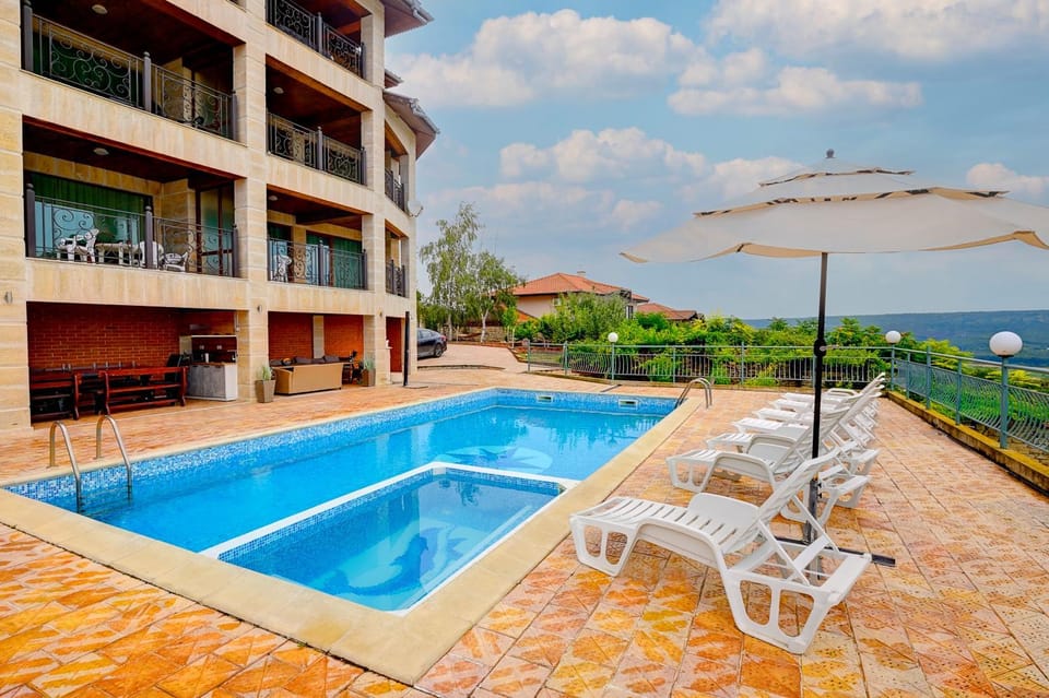 Property building, Patio, Swimming pool
