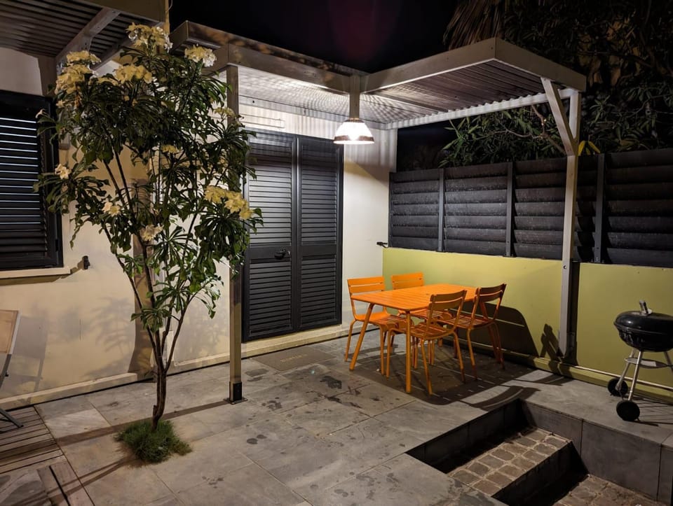 Patio, Night, Dining area