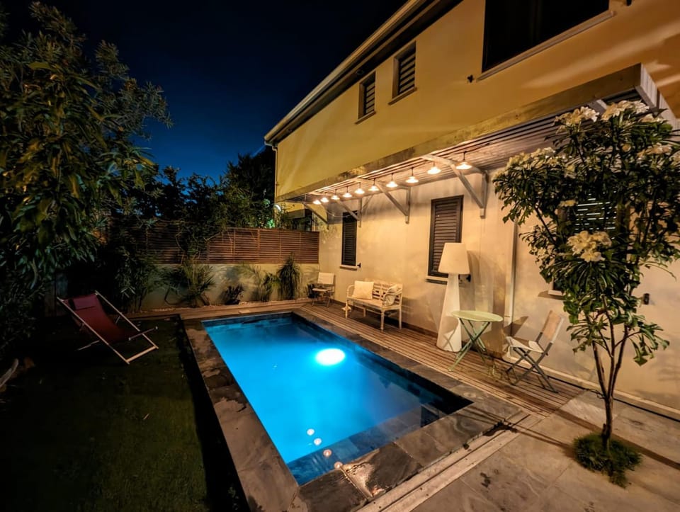 Night, Garden view, Pool view, sunbed