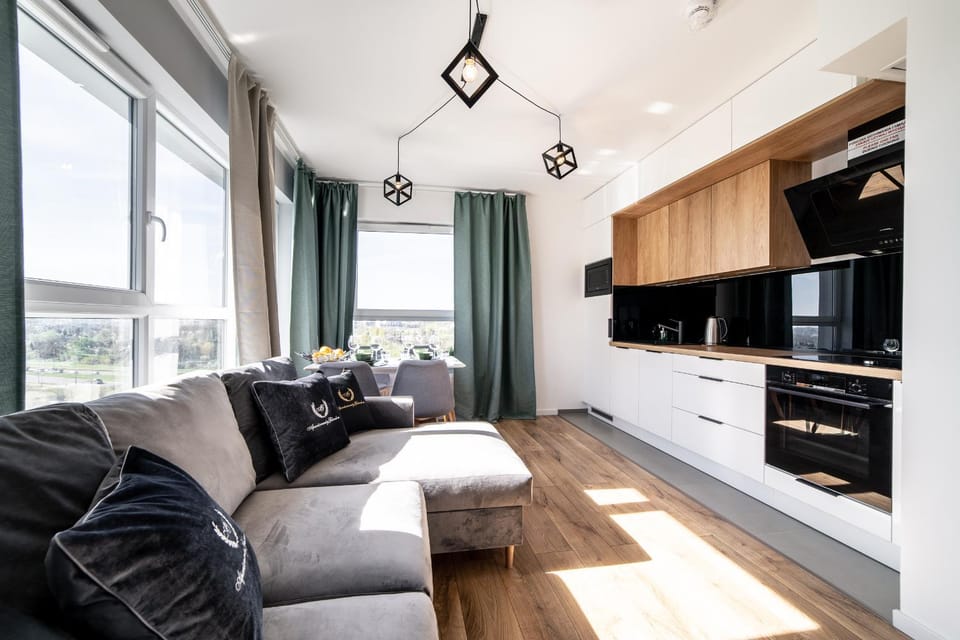 Kitchen or kitchenette, Living room, Seating area