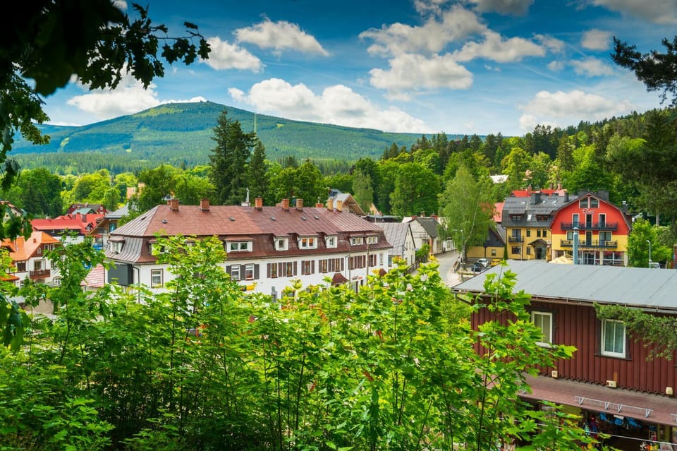 Property building, Restaurant/places to eat, Spring, Day, View (from property/room), City view, Landmark view, Mountain view