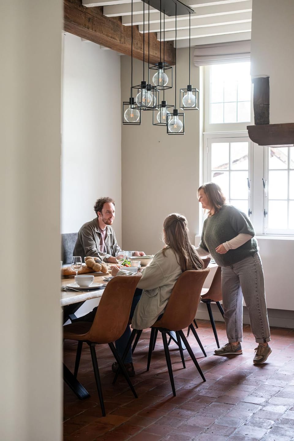 People, Dining area, Dinner, fireplace
