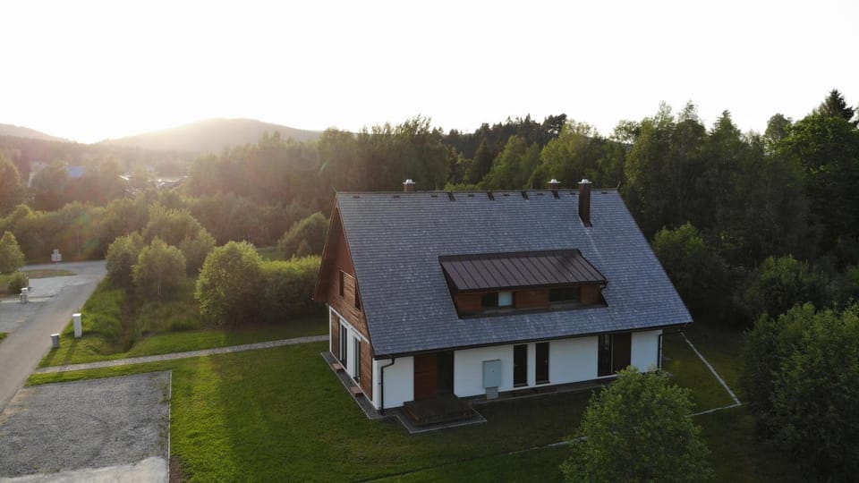 Property building, Bird's eye view, Sunset