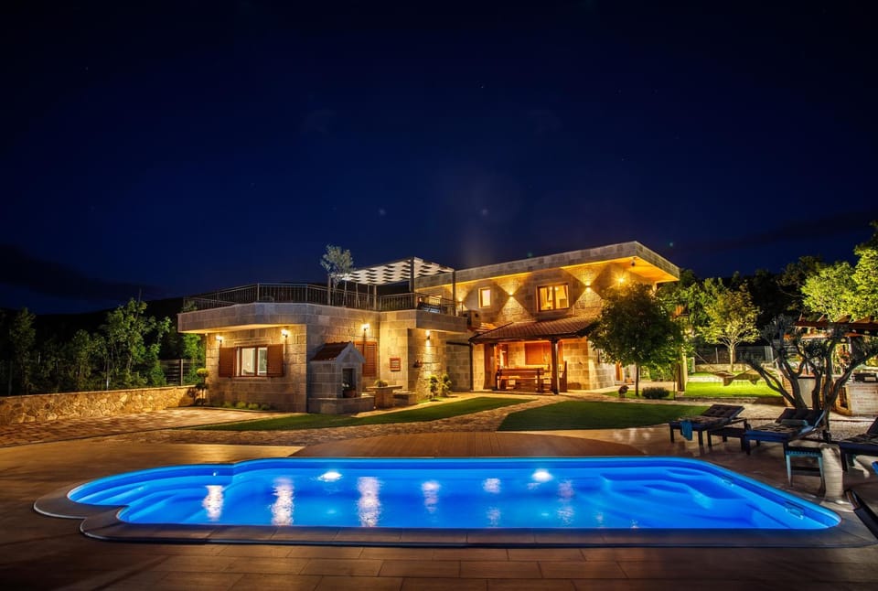 Property building, Night, Pool view