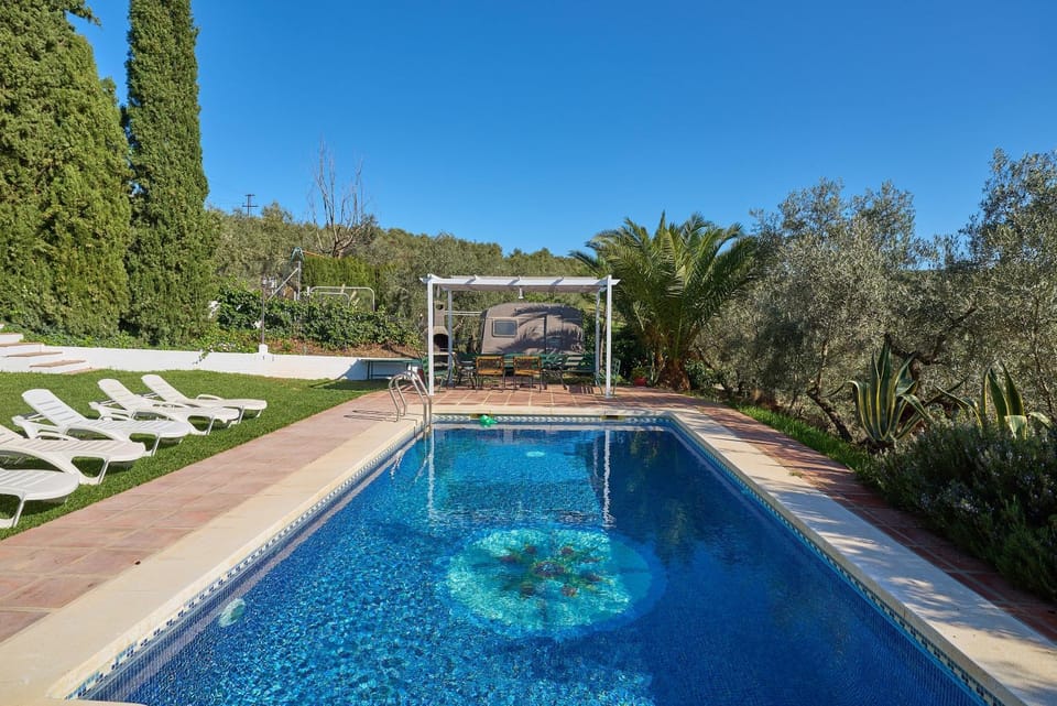 Property building, Living room, Swimming pool
