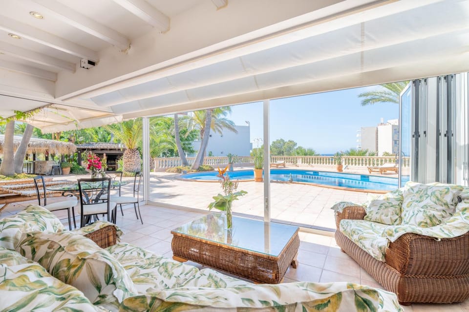 Property building, Living room, Swimming pool